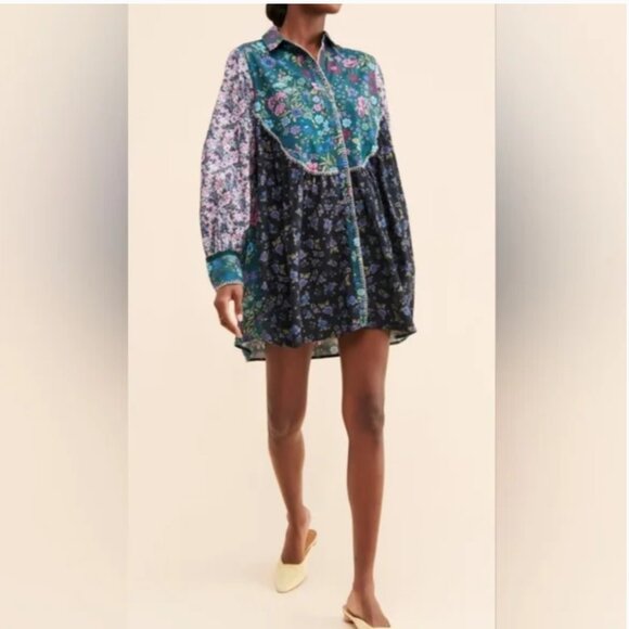 Free People "My Time Shirtdress" Mini Dress size S - Picture 1 of 8